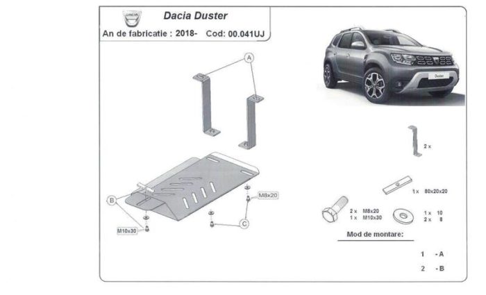 Stahl Differentialschutz für Dacia Duster II