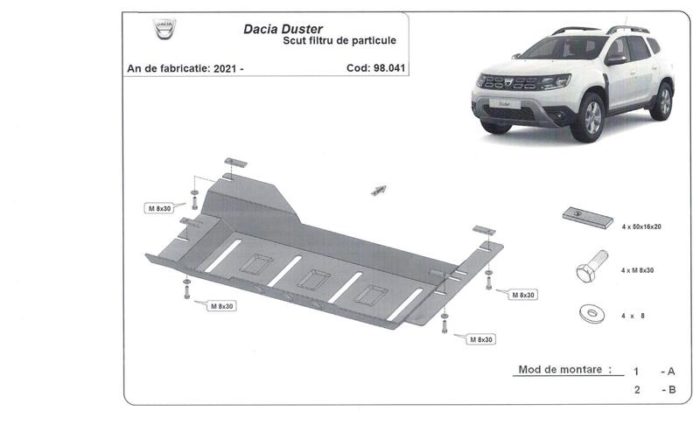Stahlschutz für DPF Dacia Duster II